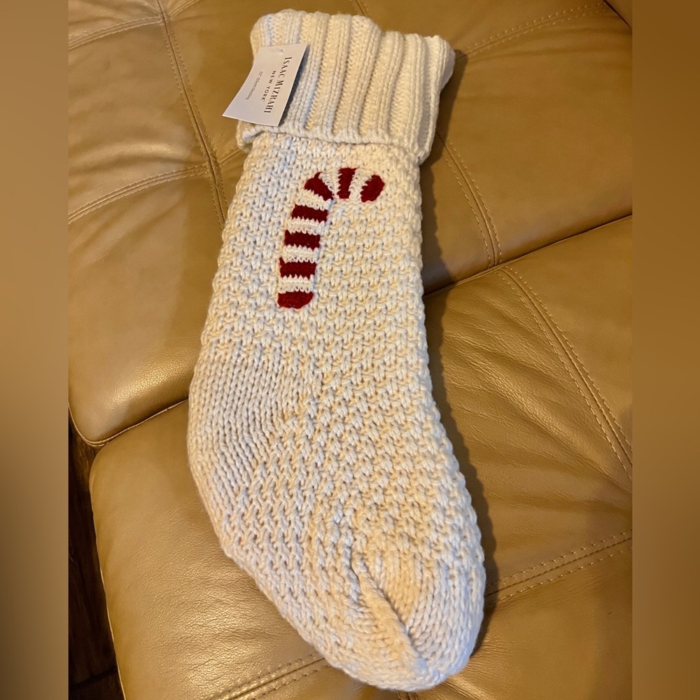 22 inch Isaac Mizrahi Candy Cane Christmas Stocking